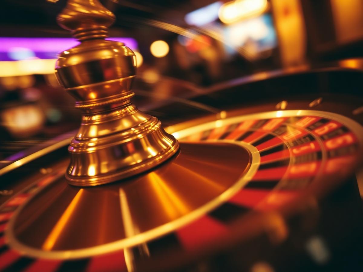 Roulette wheel in motion